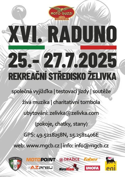 XVI Raduno Moto Guzzi Club Bohemia 2025, Republica Ceca